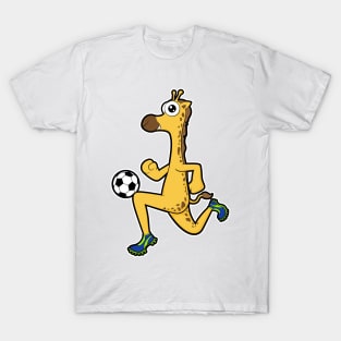 Giraffe at Soccer Sports T-Shirt